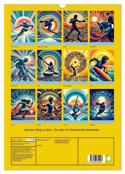 Produktbild: Auf dem Weg zu Gold - Ein Jahr mit Olympischen Sportarten (Wandkalender 2026 DIN A3 hoch), CALVENDO Monatskalender