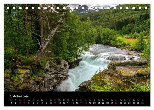 Produktbild: Norwegen - Vom Westen zum S&uuml;den (Tischkalender 2026 DIN A5 quer), CALVENDO Monatskalender