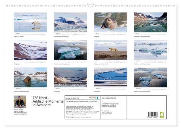 Produktbild: 78&deg; Nord - Arktische Momente in Svalbard (Wandkalender 2026 DIN A2 quer), CALVENDO Monatskalender