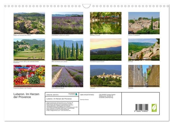 Produktbild: Luberon. Im Herzen der Provence (Wandkalender 2026 DIN A3 quer), CALVENDO Monatskalender