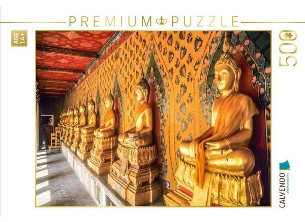 CALVENDO Puzzle Goldene Buddha-Statuen im Grand Palace in Bangkok | 500 Teile Lege-Größe 48 × 36 cm Foto-Puzzle für Erwachsene