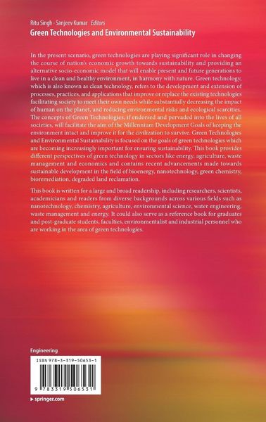 Produktbild: Green Technologies and Environmental Sustainability