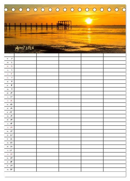 Produktbild: Idyllisches Florida / Familienplaner (Tischkalender 2026 DIN A5 hoch), CALVENDO Monatskalender