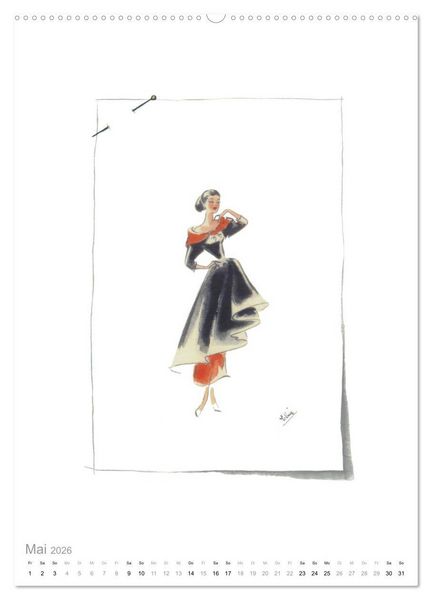 Produktbild: FIGURINEN 2026 - Modedesign von 1949 - Zeichnungen von Elina Ruffinengo (hochwertiger Premium Wandkalender 2026 DIN A2 hoch), Kunstdruck in Hochglanz