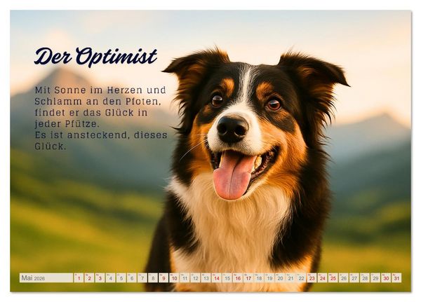 Produktbild: Hunde mit Charakter (Tischkalender 2026 DIN A5 quer), CALVENDO Monatskalender