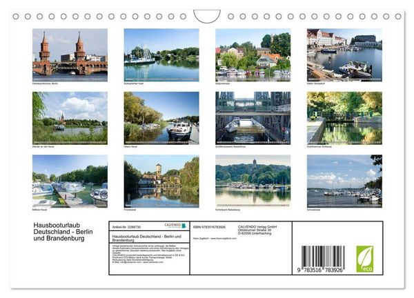 Produktbild: Hausbooturlaub Deutschland - Berlin und Brandenburg (Wandkalender 2027 DIN A4 quer), CALVENDO Monatskalender