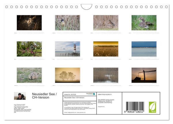 Produktbild: Neusiedler See / CH-Version (Wandkalender 2026 DIN A4 quer), CALVENDO Monatskalender