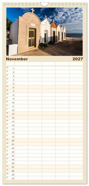 Produktbild: Familienplaner 2027 - Bonifacio. Korsika mit 5 Spalten (Wandkalender, 21 x 45 cm) CALVENDO