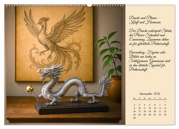 Produktbild: Feng Shui - Symbole f&uuml;r die Harmonie des Qi (Wandkalender 2026 DIN A2 quer), CALVENDO Monatskalender