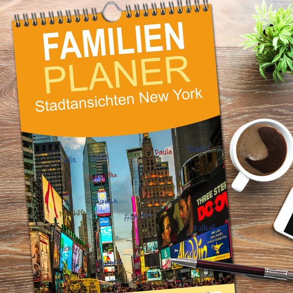 Produktbild: Familienplaner 2026 - Stadtansichten New York mit 5 Spalten (Wandkalender, 21 x 45 cm) CALVENDO