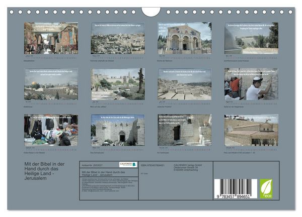 Produktbild: Mit der Bibel in der Hand durch das Heilige Land - Jerusalem (Wandkalender 2026 DIN A4 quer), CALVENDO Monatskalender