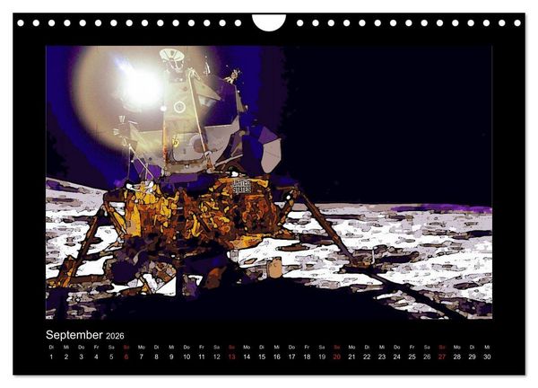 Produktbild: Landing On The Moon Like A Cartoon (Wandkalender 2026 DIN A4 quer), CALVENDO Monatskalender
