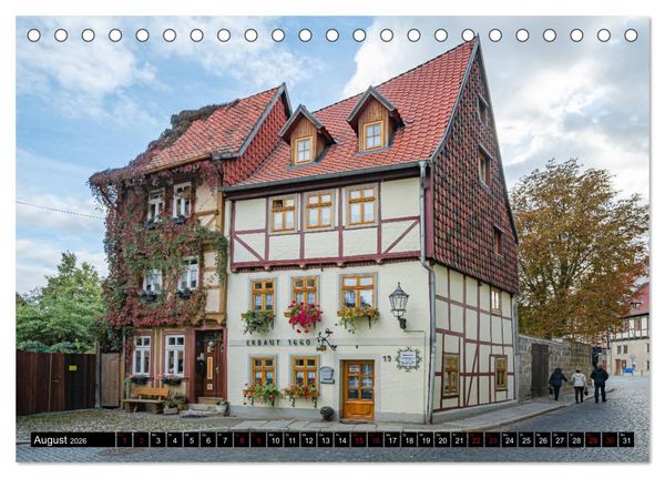Produktbild: Fachwerkstadt Quedlinburg (Tischkalender 2026 DIN A5 quer), CALVENDO Monatskalender