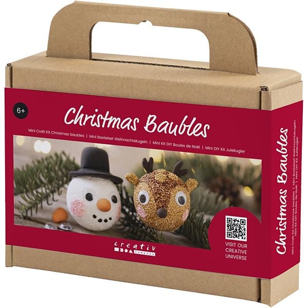 Produktbild: Creativ Company DIY Sets Modellieren Mini Kreativ Set Weihnachtskugeln, Rentier und Schneemann, Kreativ Box