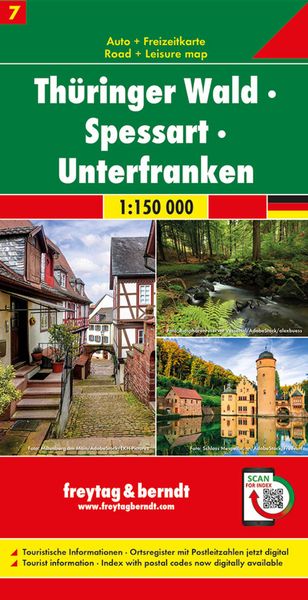 Thüringer Wald - Spessart - Unterfranken, Autokarte 1:150.000, Blatt 7, Sonstige von , KOMPASS freytag und berndt, 978-3-7079-1807-6