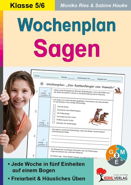 Produktbild: Wochenplan Sagen / Klasse 5-6