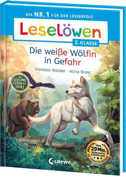 Produktbild: Lesel&ouml;wen 2. Klasse - Das geheime Leben der Tiere - Die wei&szlig;e W&ouml;lfin in Gefahr