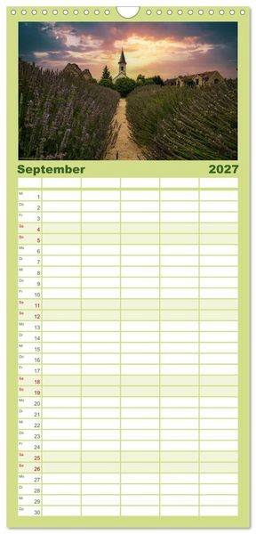 Produktbild: Familienplaner 2027 - So sch&ouml;n ist Ungarn. Sehenswertes am Balaton und in Budapest mit 5 Spalten (Wandkalender, 21 x 45 cm) CALVENDO
