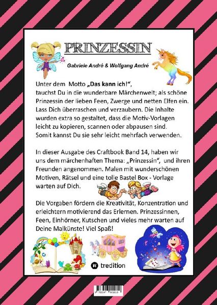 Produktbild: CRAFTBOOK - PRINZESSIN - KUTSCHE - EINHORN - PFERDE - SCHLOSS - FEEN - NIXEN - ELFEN - R&Auml;TSEL - MALEN - BASTELN