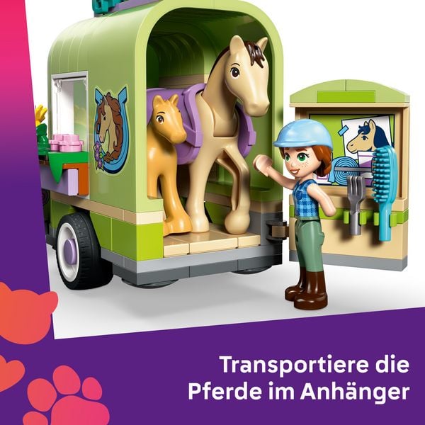 Produktbild: LEGO Friends 42695 Pferd und Fohlen mit Pferdeanh&auml;nger, Pferde Spielzeug