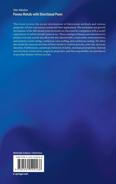 Produktbild: Porous Metals with Directional Pores