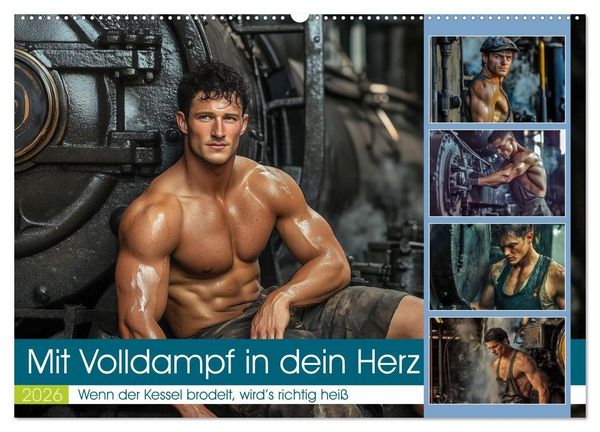Produktbild: Mit Volldampf in dein Herz (Wandkalender 2026 DIN A2 quer), CALVENDO Monatskalender