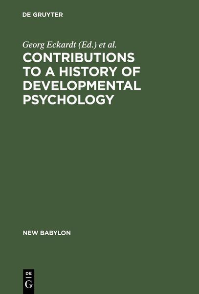 Produktbild: Contributions to a History of Developmental Psychology
