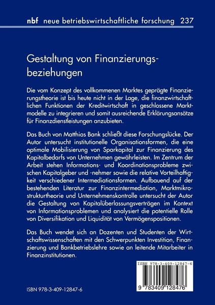 Produktbild: Gestaltung von Finanzierungsbeziehungen