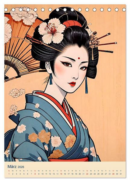 Produktbild: Japanische Geishas (Tischkalender 2026 DIN A5 hoch), CALVENDO Monatskalender