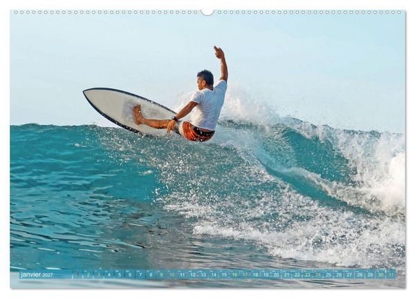 Produktbild: Le surf ou la qu&ecirc;te de la vague parfaite (Calendrier mural 2027 DIN A2 vertical), CALVENDO calendrier mensuel