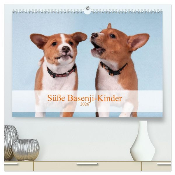 Produktbild: S&uuml;&szlig;e Basenji-Kinder (hochwertiger Premium Wandkalender 2026 DIN A2 quer), Kunstdruck in Hochglanz