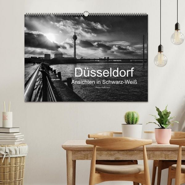 Produktbild: D&uuml;sseldorf Ansichten in Schwarz-Wei&szlig; (Wandkalender 2027 DIN A2 quer), CALVENDO Monatskalender