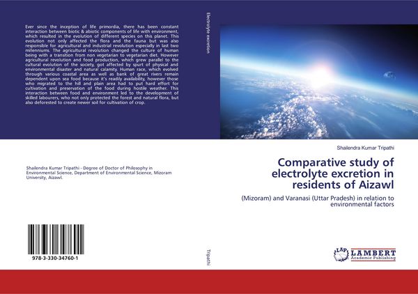 Produktbild: Comparative study of electrolyte excretion in residents of Aizawl
