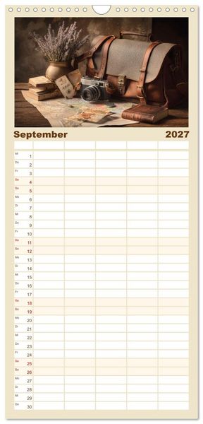 Produktbild: Familienplaner 2027 - Zeitgefl&uuml;ster mit 5 Spalten (Wandkalender, 21 x 45 cm) CALVENDO