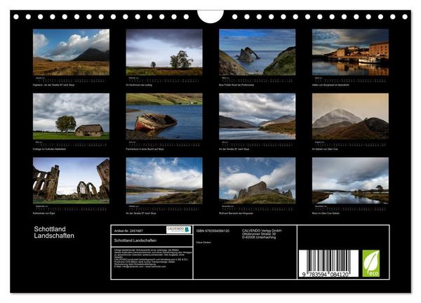 Produktbild: Schottland Landschaften (Wandkalender 2027 DIN A4 quer), CALVENDO Monatskalender