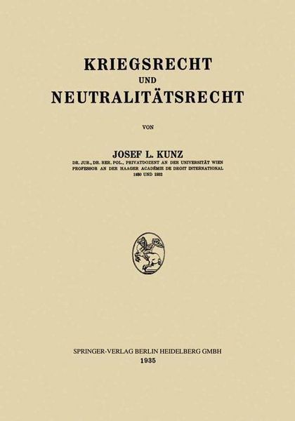 Produktbild: Kriegsrecht und Neutralit&auml;tsrecht