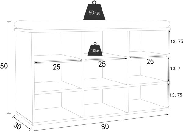 Produktbild: Holz Regal Schuhschrank Schuhregal Hinsol XS
