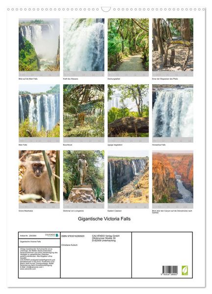 Produktbild: Gigantische Victoria Falls (Wandkalender 2026 DIN A2 hoch), CALVENDO Monatskalender