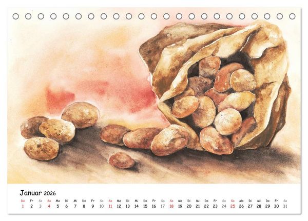 Produktbild: Gem&uuml;se Aquarelle (Tischkalender 2026 DIN A5 quer), CALVENDO Monatskalender