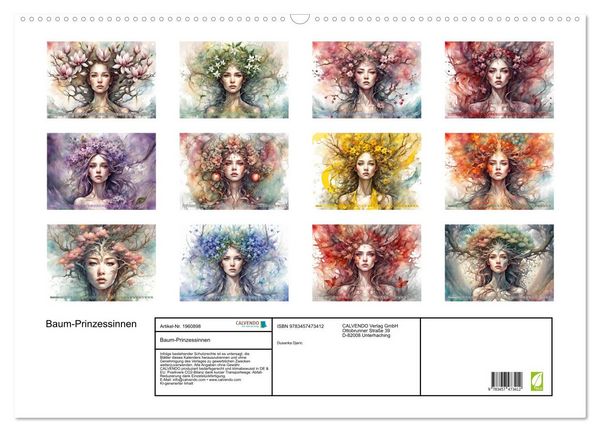 Produktbild: Baum-Prinzessinnen (Wandkalender 2026 DIN A2 quer), CALVENDO Monatskalender