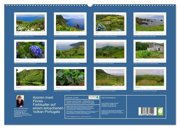 Produktbild: Azoren-Insel Flores - Farbtupfer auf einem erloschenen Vulkan Portugals (hochwertiger Premium Wandkalender 2027 DIN A2 quer), Kunstdruck in Hochglanz