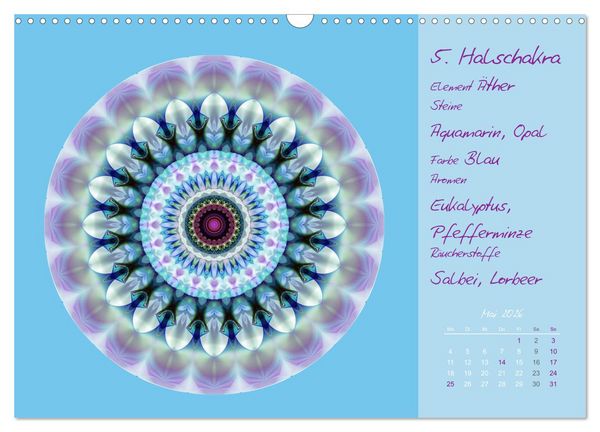 Produktbild: Kleine Chakrenlehre (Wandkalender 2026 DIN A3 quer), CALVENDO Monatskalender