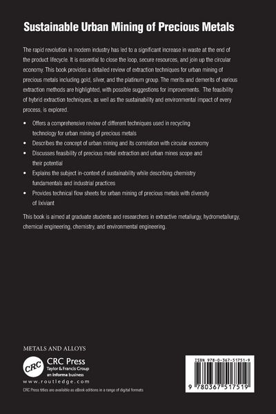 Produktbild: Sustainable Urban Mining of Precious Metals