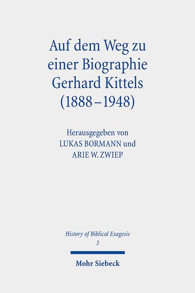 Produktbild: Auf dem Weg zu einer Biographie Gerhard Kittels (1888-1948)