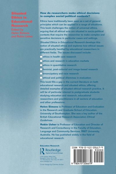 Produktbild: Situated Ethics in Educational Research