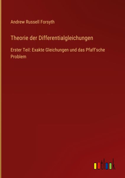 Produktbild: Theorie der Differentialgleichungen