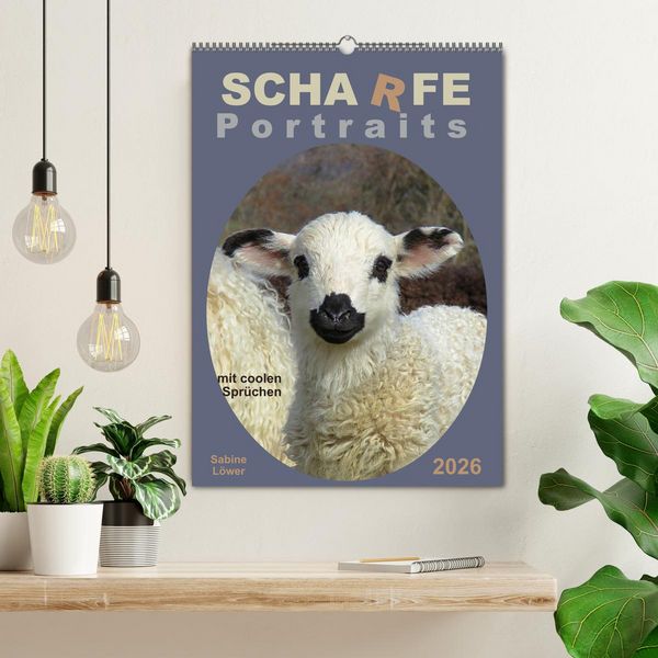 Produktbild: Scharfe Portraits (Wandkalender 2026 DIN A2 hoch), CALVENDO Monatskalender