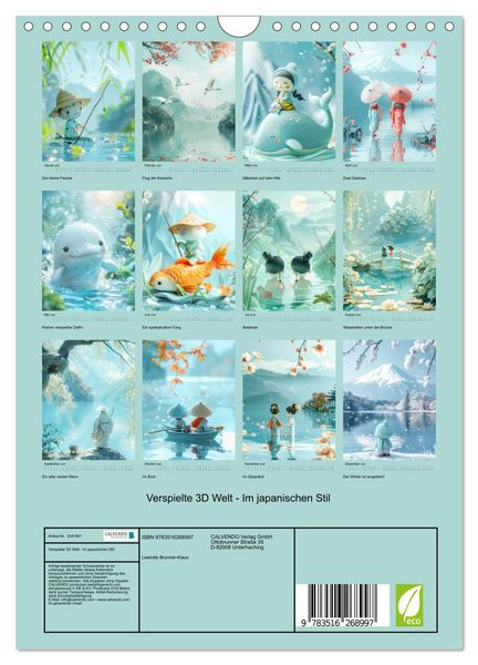 Produktbild: Verspielte 3D Welt - Im japanischen Stil (Wandkalender 2026 DIN A4 hoch), CALVENDO Monatskalender
