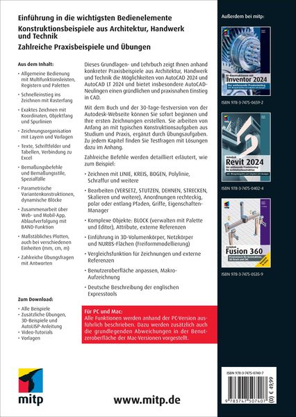 Produktbild: AutoCAD 2024 und AutoCAD LT 2024 für Ingenieure und Architekten