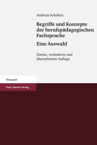 Produktbild: Begriffe und Konzepte der berufsp&auml;dagogischen Fachsprache - Eine Auswahl